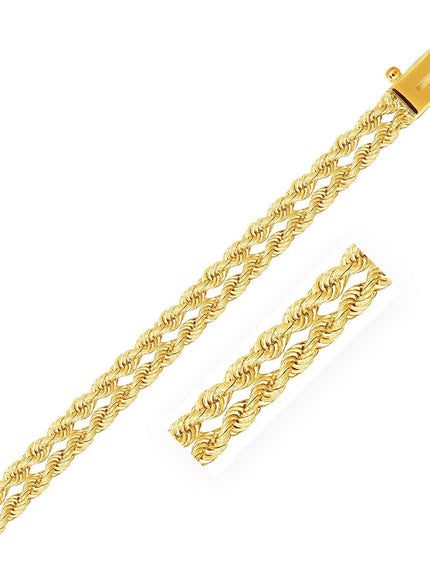 5.0 mm 14k Yellow Gold Dual Row Rope Bracelet - Ellie Belle