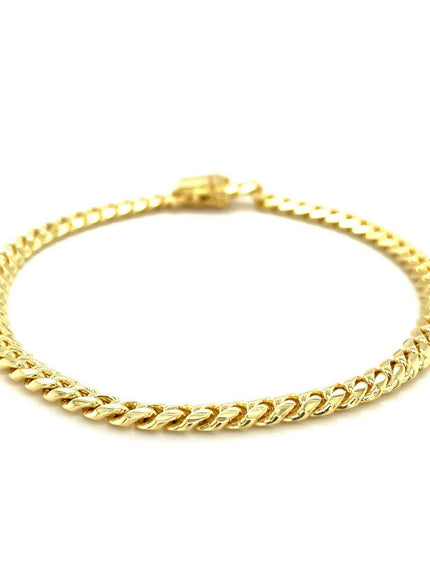 5.0mm 10k Yellow Gold Classic Miami Cuban Solid Bracelet - Ellie Belle