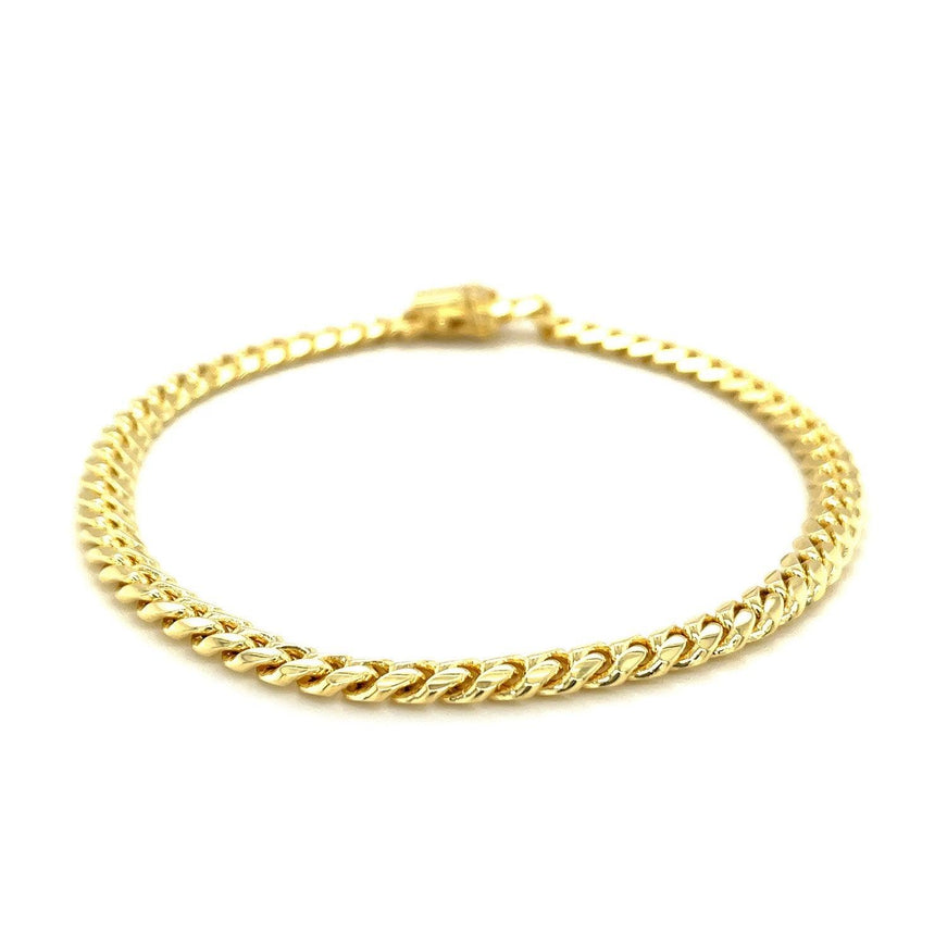 5.0mm 10k Yellow Gold Classic Miami Cuban Solid Bracelet - Ellie Belle