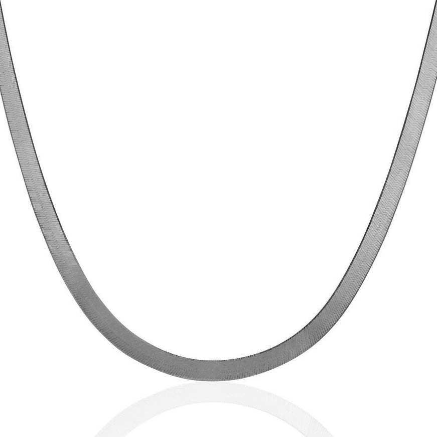 5.0mm 14k White Gold Super Flex Herringbone Chain - Ellie Belle