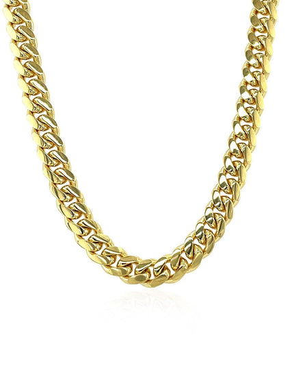 5.0mm 14k Yellow Gold Classic Miami Cuban Solid Chain - Ellie Belle