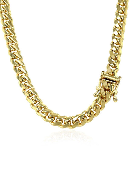 5.0mm 14k Yellow Gold Classic Miami Cuban Solid Chain - Ellie Belle