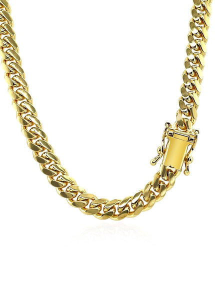 5.0mm 14k Yellow Gold Classic Miami Cuban Solid Chain - Ellie Belle