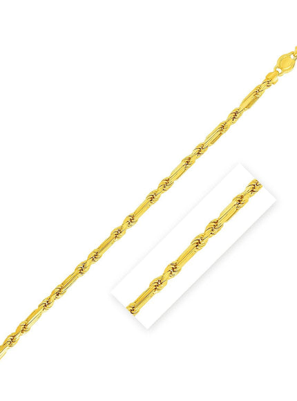 5.0mm 14k Yellow Gold Figa Rope Bracelet - Ellie Belle
