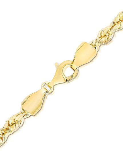 5.0mm 14k Yellow Gold Solid Diamond Cut Rope Chain - Ellie Belle