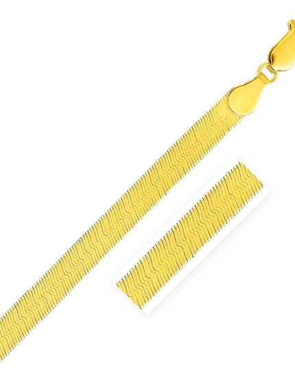 5.0mm 14k Yellow Gold Super Flex Herringbone Chain - Ellie Belle