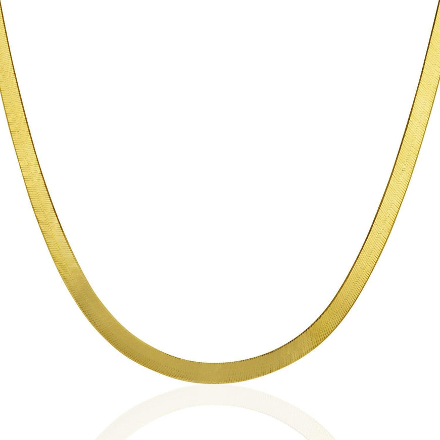 5.0mm 14k Yellow Gold Super Flex Herringbone Chain - Ellie Belle