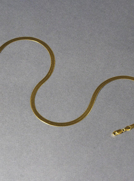 5.0mm 14k Yellow Gold Super Flex Herringbone Chain - Ellie Belle