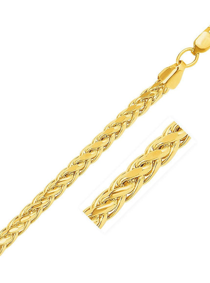 5.2mm 14k Yellow Gold Diamond Cut Round Franco Bracelet - Ellie Belle