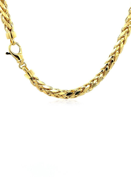 5.2mm 14k Yellow Gold Diamond Cut Round Franco Chain - Ellie Belle