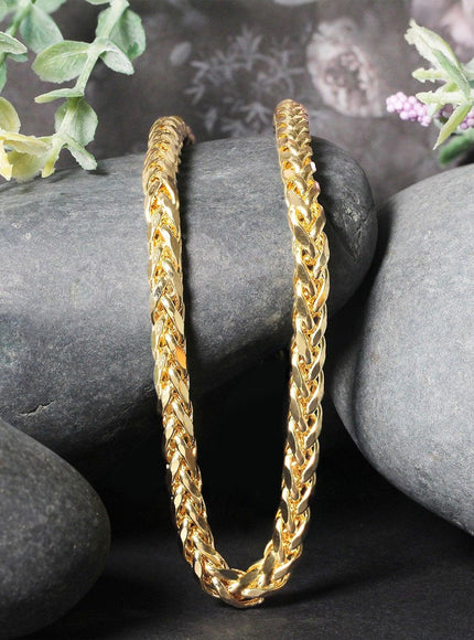 5.2mm 14k Yellow Gold Diamond Cut Round Franco Chain - Ellie Belle