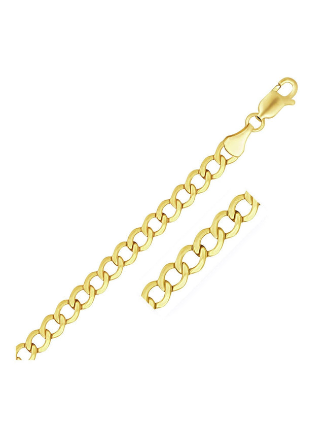 5.3mm 10k Yellow Gold Curb Chain - Ellie Belle