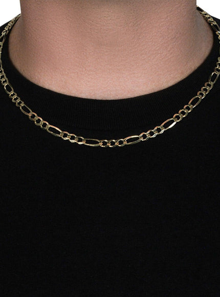 5.3mm 10K Yellow Gold Solid Figaro Chain - Ellie Belle