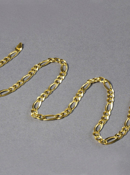 5.3mm 10K Yellow Gold Solid Figaro Chain - Ellie Belle