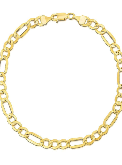 5.4mm 10k Yellow Gold Lite Figaro Bracelet - Ellie Belle