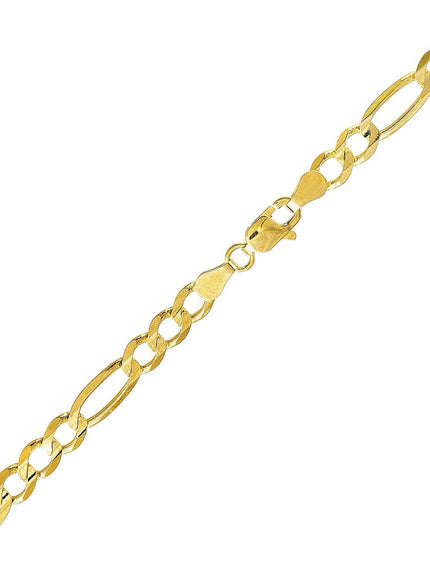 5.4mm 10k Yellow Gold Lite Figaro Bracelet - Ellie Belle