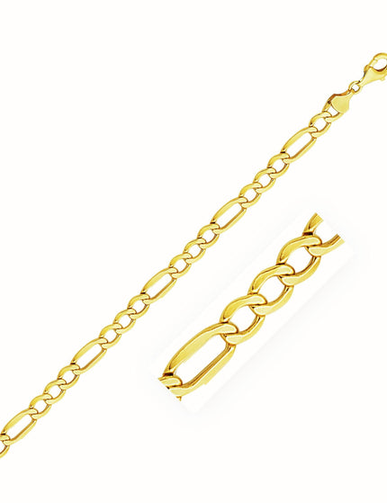 5.4mm 10k Yellow Gold Lite Figaro Chain - Ellie Belle