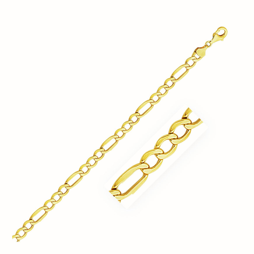 5.4mm 10k Yellow Gold Lite Figaro Chain - Ellie Belle