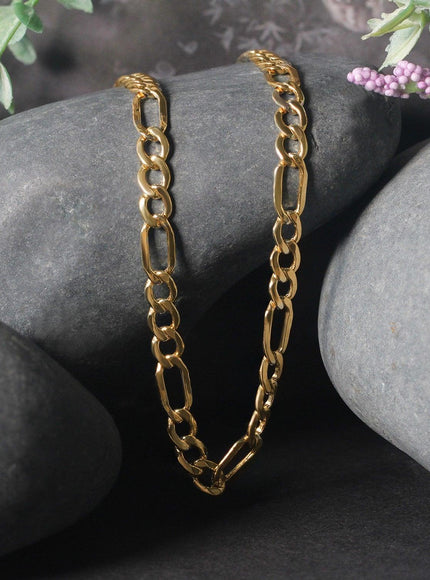 5.4mm 10k Yellow Gold Lite Figaro Chain - Ellie Belle