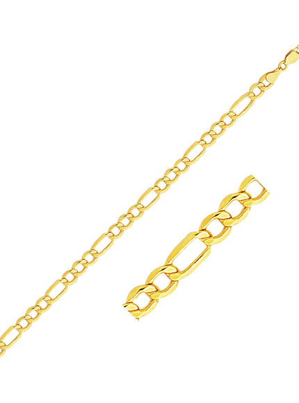 5.4mm 14k Yellow Gold Lite Figaro Bracelet - Ellie Belle