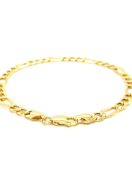 5.4mm 14k Yellow Gold Lite Figaro Bracelet - Ellie Belle