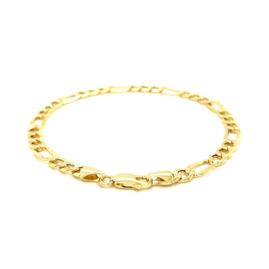 5.4mm 14k Yellow Gold Lite Figaro Bracelet - Ellie Belle