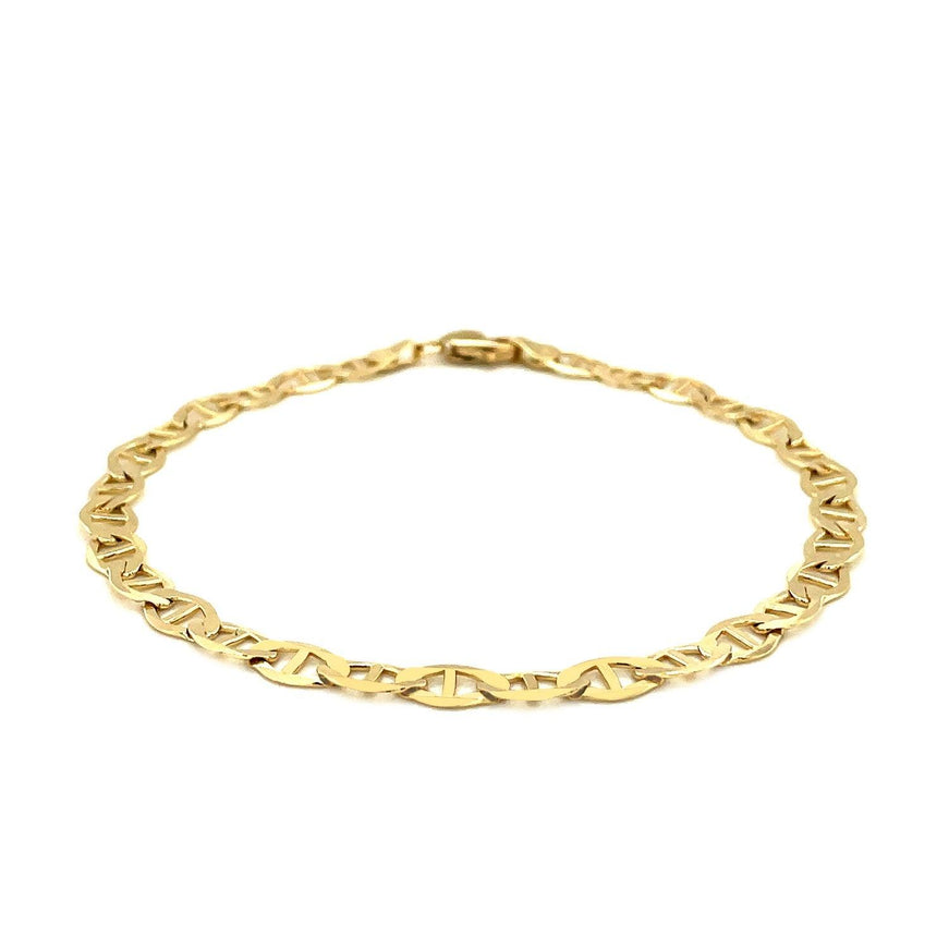 5.5mm 10k Yellow Gold Mariner Link Bracelet - Ellie Belle