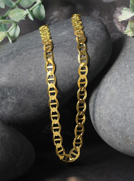 5.5mm 10k Yellow Gold Mariner Link Chain - Ellie Belle