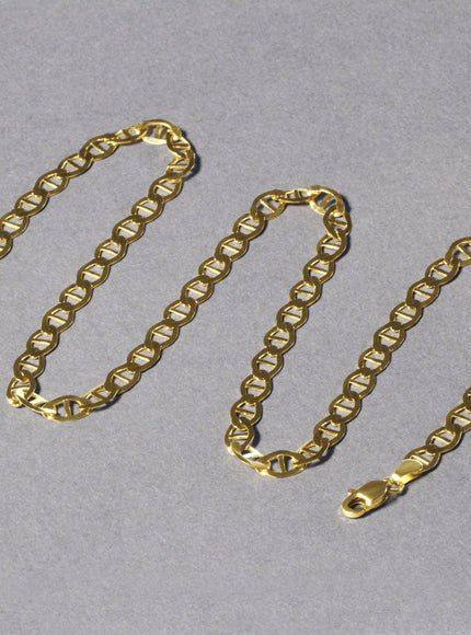 5.5mm 14k Yellow Gold Mariner Link Chain - Ellie Belle