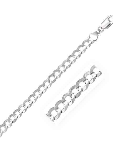 5.7mm 14k White Gold Solid Curb Chain - Ellie Belle