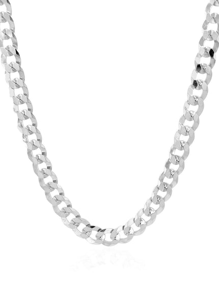 5.7mm 14k White Gold Solid Curb Chain - Ellie Belle