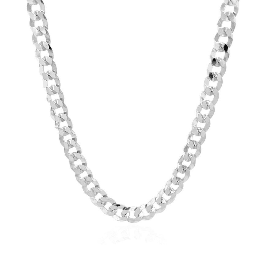 5.7mm 14k White Gold Solid Curb Chain - Ellie Belle