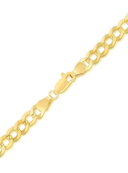 5.7mm 14k Yellow Gold Solid Curb Bracelet - Ellie Belle