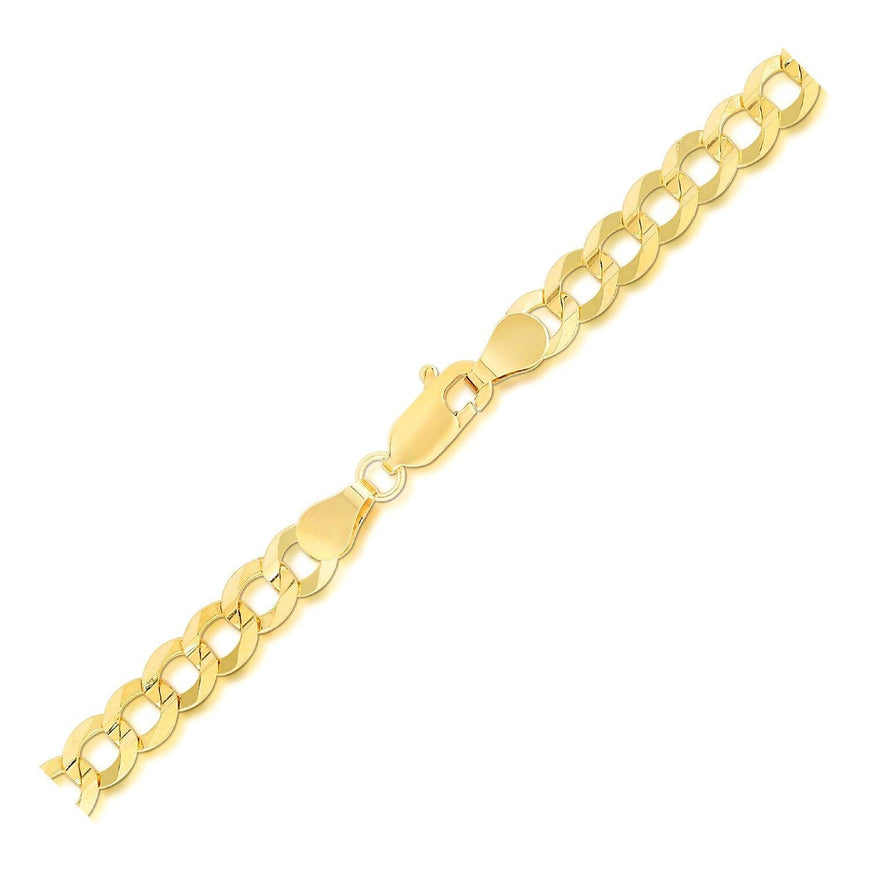 5.7mm 14k Yellow Gold Solid Curb Bracelet - Ellie Belle