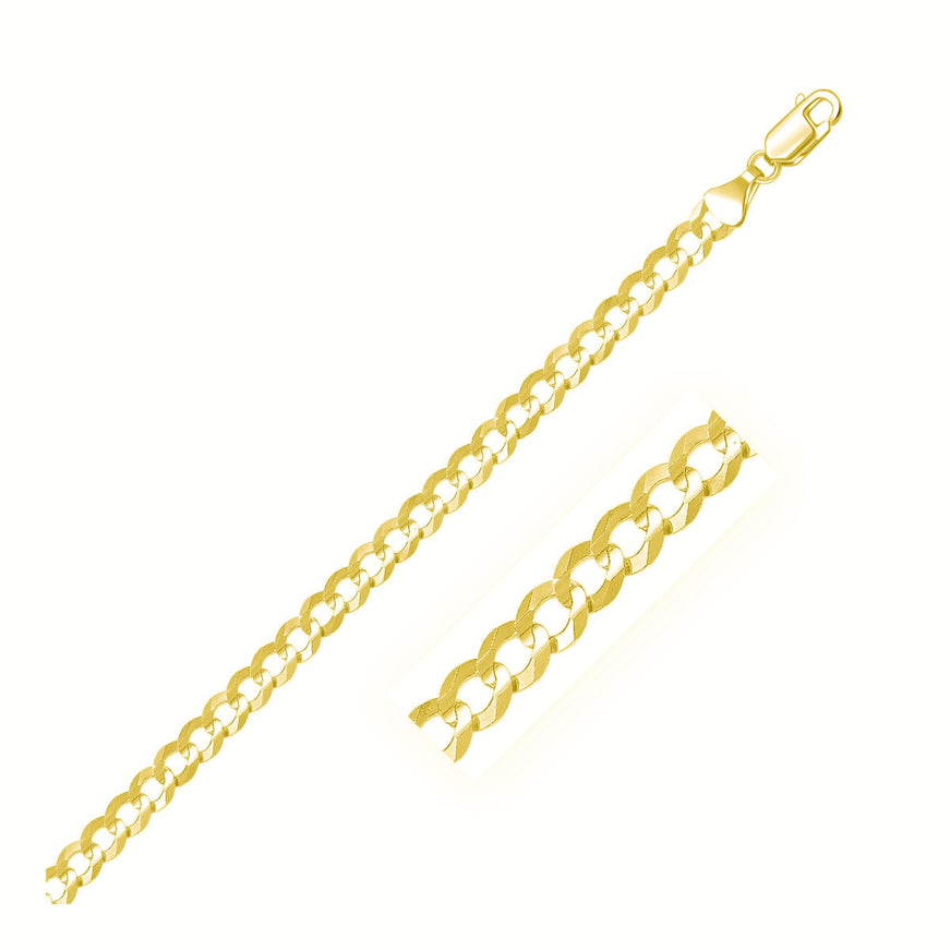 5.7mm 14k Yellow Gold Solid Curb Chain - Ellie Belle