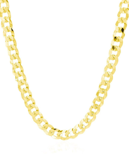 5.7mm 14k Yellow Gold Solid Curb Chain - Ellie Belle
