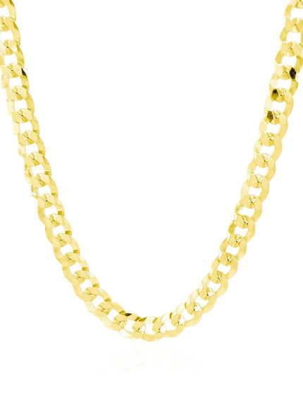 5.7mm 14k Yellow Gold Solid Curb Chain - Ellie Belle