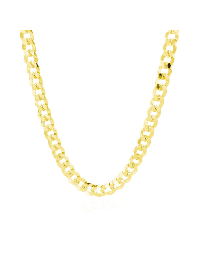 5.7mm 14k Yellow Gold Solid Curb Chain - Ellie Belle
