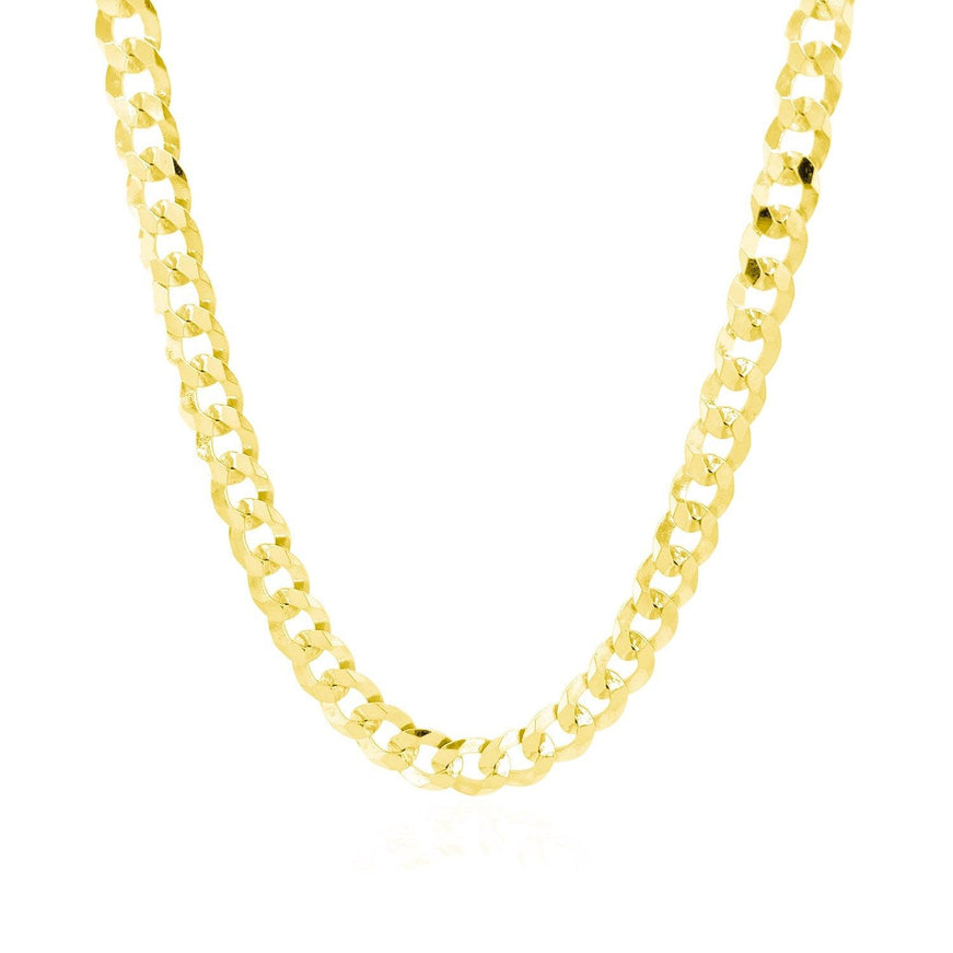 5.7mm 14k Yellow Gold Solid Curb Chain - Ellie Belle