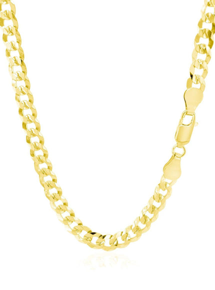 5.7mm 14k Yellow Gold Solid Curb Chain - Ellie Belle