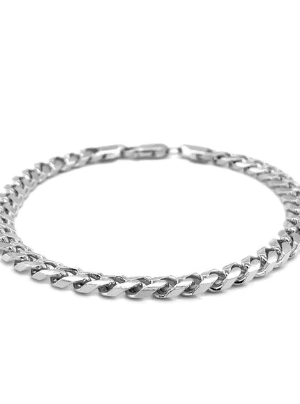 5.8mm 14k White Gold Solid Miami Cuban Bracelet - Ellie Belle