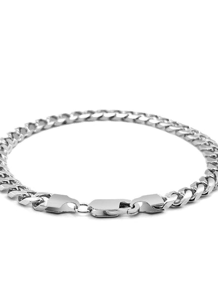 5.8mm 14k White Gold Solid Miami Cuban Bracelet - Ellie Belle