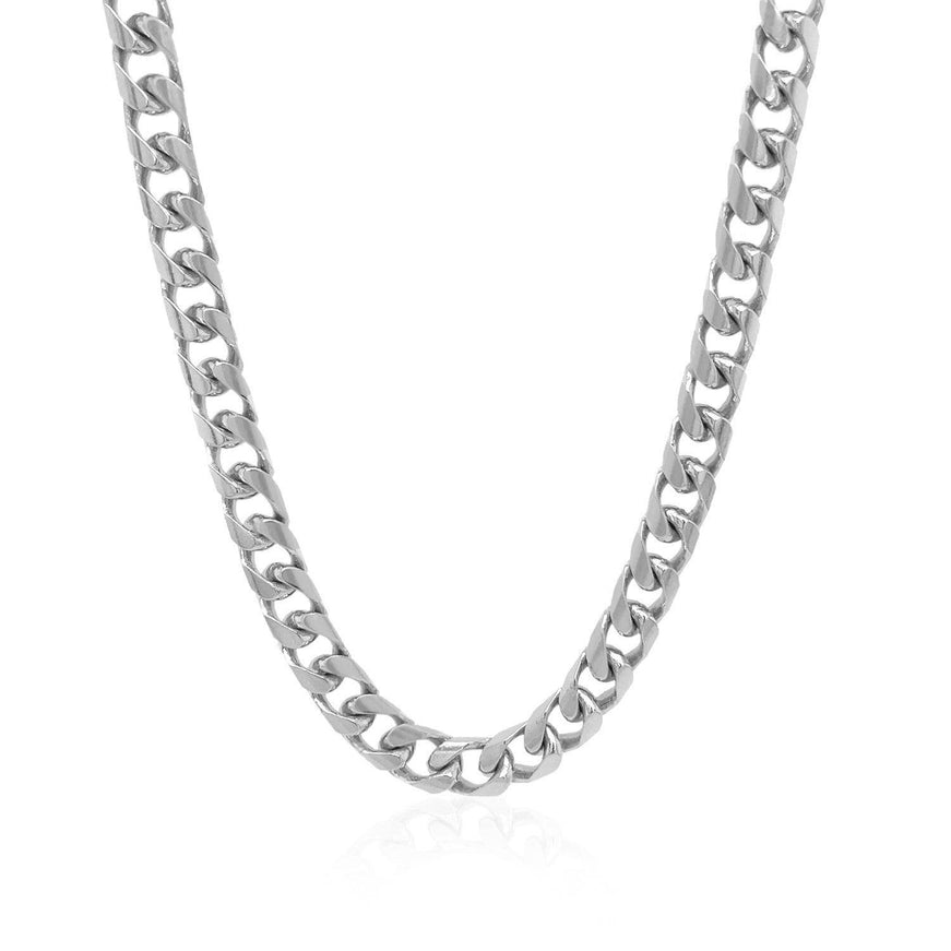 5.8mm 14k White Gold Solid Miami Cuban Chain - Ellie Belle