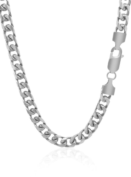 5.8mm 14k White Gold Solid Miami Cuban Chain - Ellie Belle