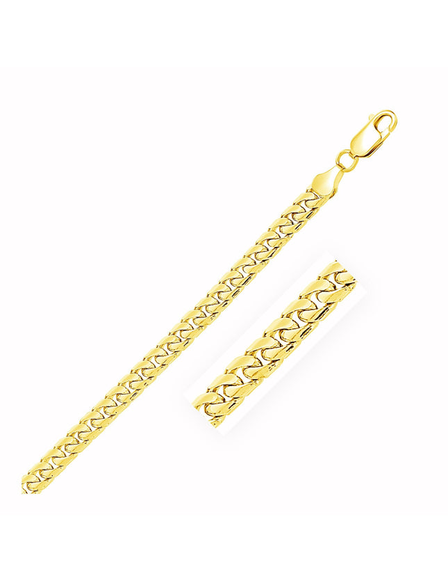 5.8mm 14k Yellow Gold Solid Miami Cuban Chain - Ellie Belle