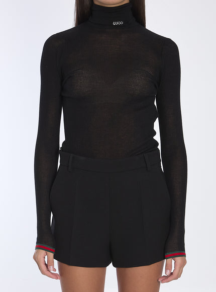 Gucci Cashmere And Silk Blend Top Black