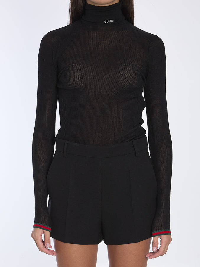 Gucci Cashmere And Silk Blend Top Black