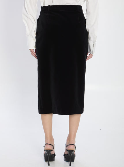 Saint Laurent Wrap Skirt In Velvet