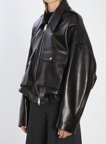 Khaite Bomber Owey In Leather