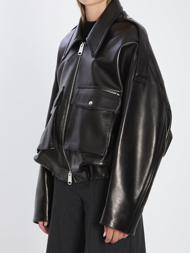 Khaite Bomber Owey In Leather